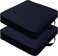 JUICYRAUL 2 Pack Black Stadium Seat Cushions for Bleachers, Extra Thick 2.4" Waterproof 600D Oxford Cushion with Handle & Zipper, Portable Indoor Outdoor for Sports Events, Office Chairs, Beaches