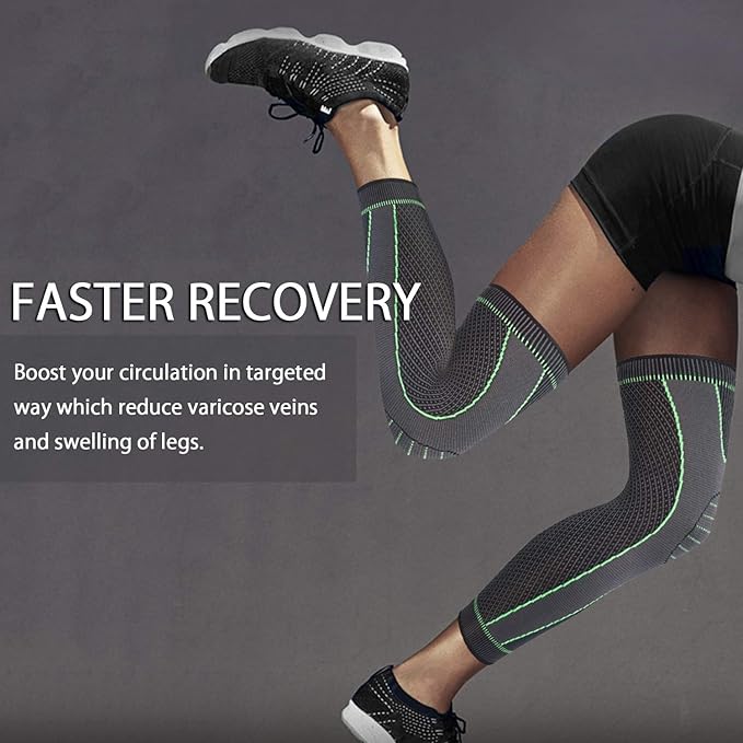 Full Leg Sleeves Long Compression Leg Sleeve Knee Sleeves Protect Leg, for Man Women Basketball, Arthritis Cycling Sport