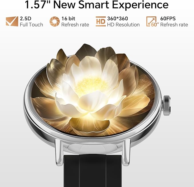 Yoever Smart Watches for Men Women,1.57"HD 43mm Smartwatch for iPhone/Samsung/Android,(Answer/Make Call),Fitness Tracker with Heart Rate/SpO2/Sleep Monitor,IP68 Waterproof,110+ Sport Mode,with 2 Bands