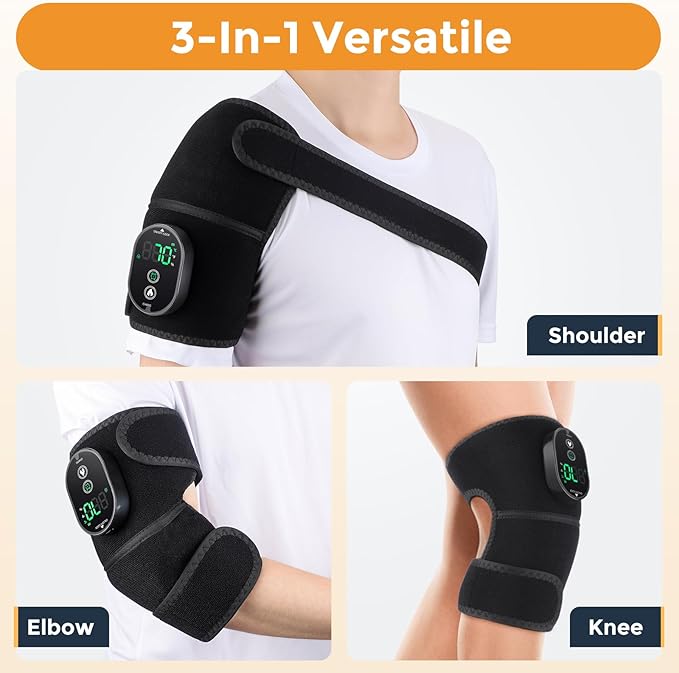 Heated Knee Brace, Cordless Knee Heating Pad for Arthritis, 3 in 1 Portable Knee Warmer, 3000mAh Battery Operated Knee Wrap for Men Women Seniors,6 Temperature Modes