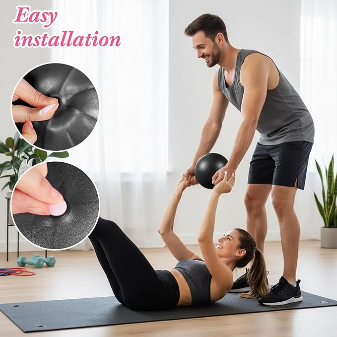 4 Pcs Small Exercise Pilates Ball Bulk 9 Inch Mini Yoga Balls Anti Burst and Slip for Stability, Fitness, Physical Therapy, Stretching & Core Workout at Home Gym Office Class