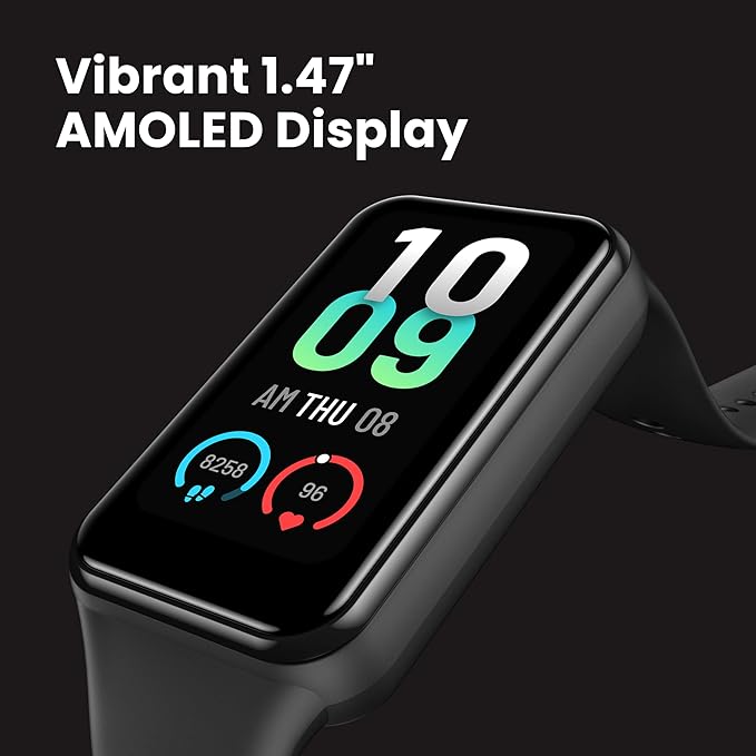Amazfit Band 7 Activity Fitness Tracker for Men Women, 18-Day Battery Life, Alexa Built-in, 1.47”AMOLED Display, 24H Heart Rate & SPO₂ Monitoring, 120 Sports Modes, 5 ATM Water Resistant, Black