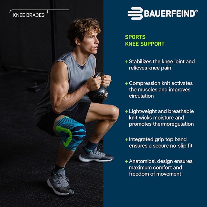 Bauerfeind Sports Knee Support - Knee Brace for Pain Relief and Stabilization - Patellar Knee Pad for Enhanced Support - Targeted Compression - Lightweight & Durable