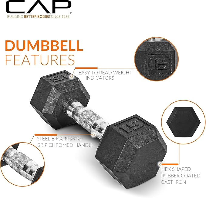 CAP Barbell 150 lb Dumbbell Set with 2-Tier Rack | Multiple Options