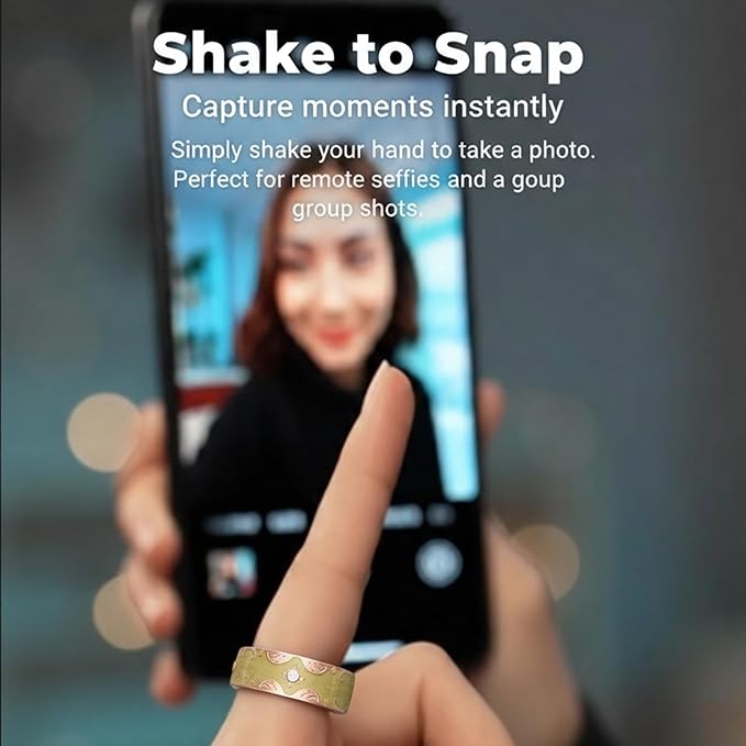 Smart Ring for Women Gift, Fitness & Vital Signs Monitoring, Sleep Tracker/Remote Photography/No Subscription(Yellow,9#)