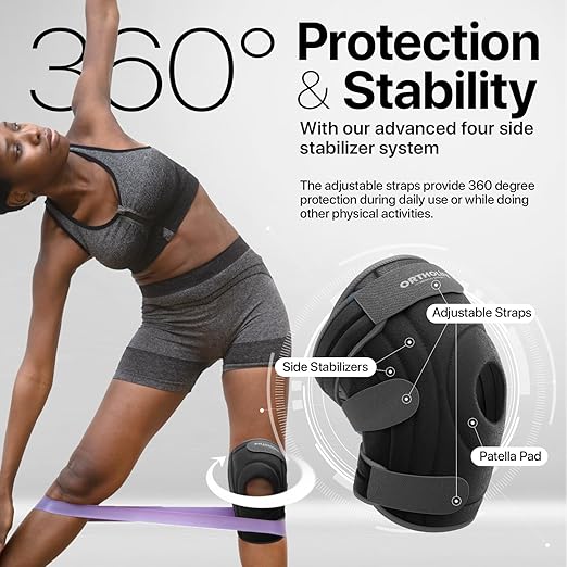 Knee Brace for Women and Men – Knee Compression Sleeve for Meniscus Tear, ACL, Arthritis Pain Relief, Patella Pad & Side Stabilizers – Please Check How To Size Video (Gray, Medium)