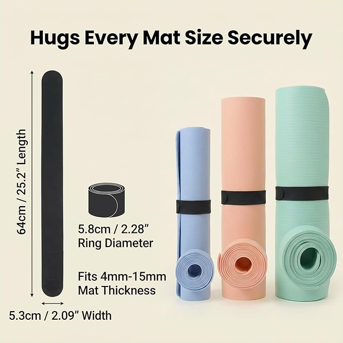 Yoga Mat Carrier Strap, Adjustable Thick Straps Sling for Carrying Large Mats, Stretching Band
