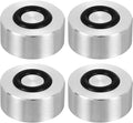 uxcell M8 Thread 25mm / 1" Dia 15mm Thick Aluminum Circle Disc Glass Top Adapter 4pcs Round Solid Table Feet Pad Plate Hardware with Anti-Slip Rubber Ring