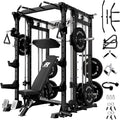 RitFit Buffalo Smith Machine, Power cage with LAT-Pull Down System & Cable Crossover System, All-in-One Squat Rack for Home Gym, Power Rack