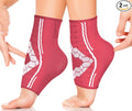 Sparthos Ankle Compression Socks (Pair) – Plantar Fasciitis Ankle Brace with Arch Support – for Men and Women – Foot Sleeves – for Sports, Running, Basketball, Football and Everyday Wear (Pink-L)