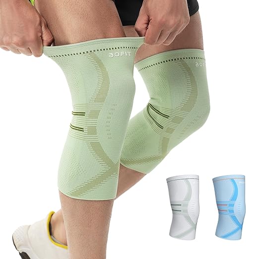 aoFIT Compression Knee Brace for Women & Men, 2 Pack AOCELL Knee Sleeve Support for Knee Joint Pain Relief, ACL, Meniscus Tear, Arthritis - Breathable for Workout, Running, Gym, Sports, Fitness L