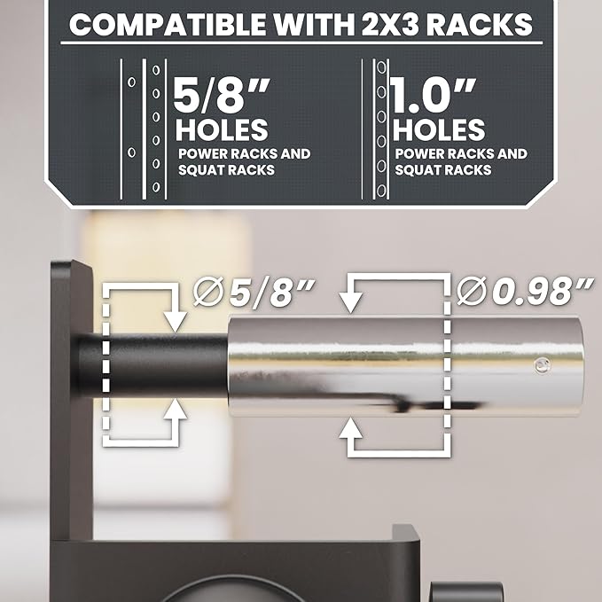 Synergee Weight Plate Storage Peg for Power & Squat Racks. Fits 2x2, 2x3 & 3x3 Racks. Rack-Mounted Plate Holder for Olympic Weight Plates.