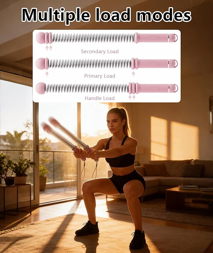 2 Pcs Adjustable Battle Ropes Sticks - Roopless, Weighted & Portable Strength Training Battle Rope for Home Gym