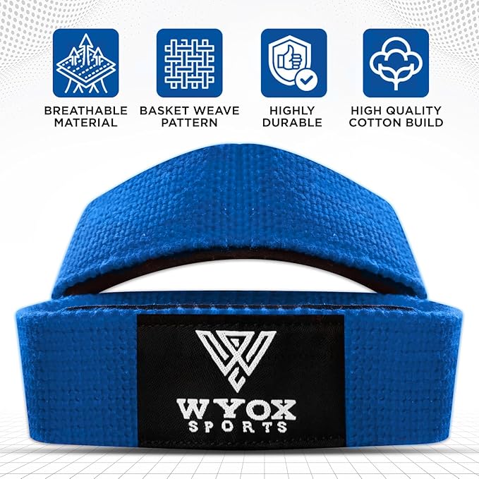 WYOX Figure 8 Lifting Wrist Straps for Weightlifting – Heavy Duty Padded Neoprene Wrist Support, Powerlifting & Strength Training Lift Straps for Deadlifts, Pull Ups, Rows, Shrugs, Gym Training Hand Grip Support for Bodybuilding