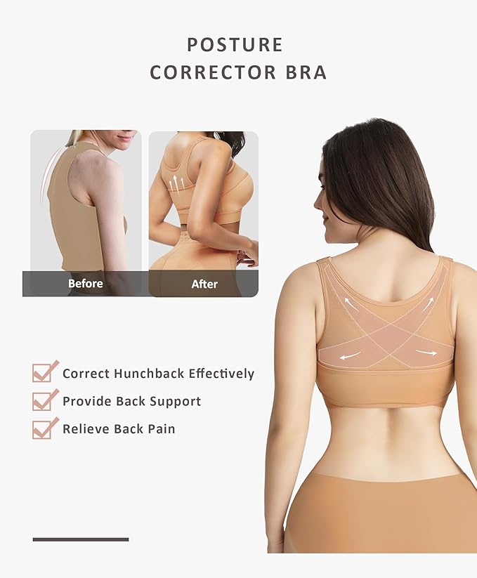 FeelinGirl Arm Shaper for Women Post Surgery Arm Lipo Compression Sleeves Slimming Arm Faja Front Closure Shapewear Bra