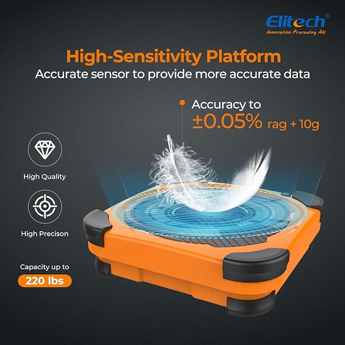 Elitech LMC-200 Refrigerant Scale - 220lb HVAC & Automotive Charging Scale for R134a/R1234yf, Freon Recovery with Anti-Collision Design