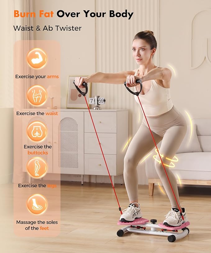 Waist Twisting Machine Fitness Tool，Anti-Slip Home Gym Workout Equipment for Women Belly Fat
