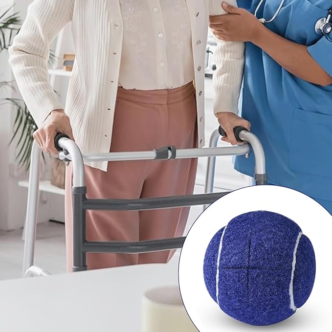 ANCKNE Walker Tennis Balls Precut Tennis Balls for Walkers 4PCS Walkers Legs Universal Precut Glide Balls, Heavy Duty Long Lasting Felt Pad Glide Coverings for Furniture Legs and Floor Protection