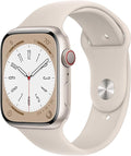 Apple Watch Series 8 [GPS + Cellular, 45mm] - Starlight Aluminum Case with Starlight Sport Band, M/L (Renewed)
