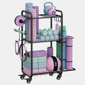 Multi-Functional Home Gym Storage Rack - Yoga Mat Storage Rack, Dumbbell Weight Rack & Workout Equipment Storage with Heavy-Duty Steel Construction for Gym Fitness Organizer