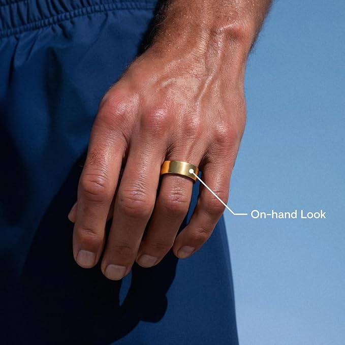 QALO QRNT Slim Smart Ring – Snug Fit – Size Up – Water-Resistant Titanium Fitness Tracker, Tracking for Sleep, Steps, HRV, Women’s Health, No Subscription Fee, iOS & Android Compatible (Gold, 13)