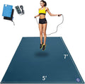MRO Extra Large Exercise Mat 12'x7'/9'x7'/7'x7'/7'x5'(7mm), High-Density Workout Mats for Home Gym Flooring, Non-Slip, Extra Thick Durable Cardio Mat, Ideal for Plyo, MMA, Jump Rope - Shoe Friendly