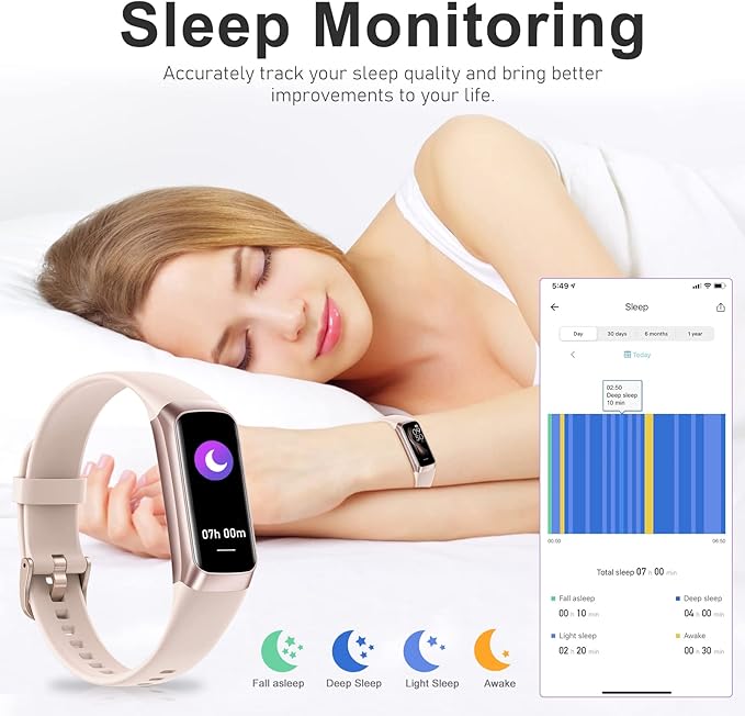 Zeacool Fitness Tracker with 24/7 Heart Rate, Blood Oxygen Blood Pressure Sleep Monitor, Activity Trackers 5 ATM Waterproof,Step Calorie Counter Pedometer Health Smart Watch for Women Men