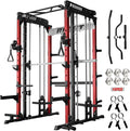RitFit M1 Pro Smith Machine with Cable Crossover System, Multi-Function Squat Rack Power Cage for Home Gym, Power Rack and Packages