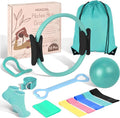 Pilates Kit for Women 13PCS, Pilates Ring and Ball Set with Magic Circle, Resistance Bands Set, Figure 8 Band, Yoga Ring & Grip Socks, Home Workout Equipment Essentials Starter Kit for Beginners