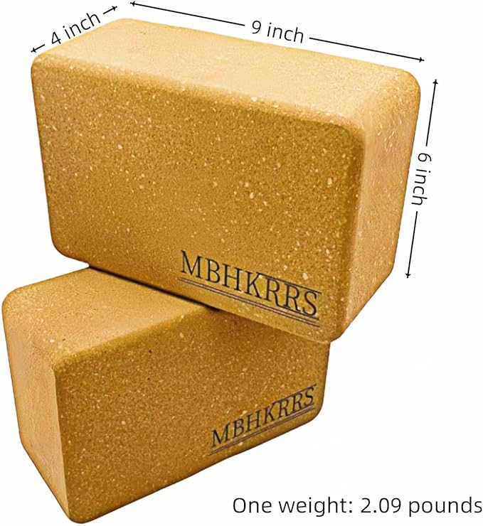 Yoga Block - Fine-Grain Cork Block, Yoga Equipment, Home Gym Accessory, Pilates Tool, Lightweight for Travel, Extra Firm Workout Accessory with Comfortable Edges