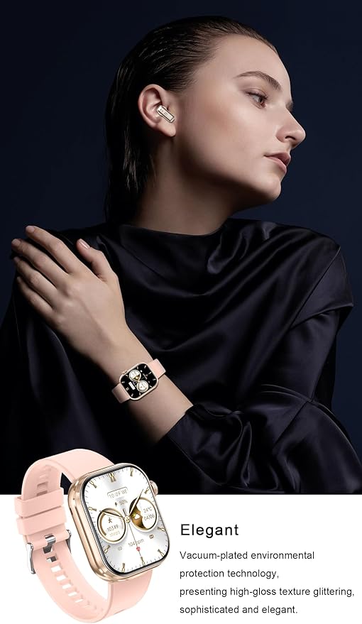 Smart Watch with Earbuds, 2.02" HD Screen，2 in 1 Smart Watches for Women, Waterproof Fitness Tracker Watch with Wireless Earphone Compatible for Android iOS with Sports Monitor Sleep