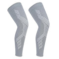 NuCamper Full Leg Compression Sleeves for Men and Women,2 Pack Legs Sleeves Long Knee Brace Support for Running, Basketball, Cycling, Workout, Sports - Gray,L