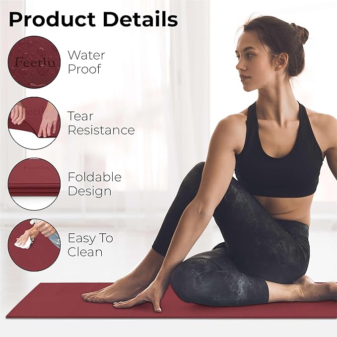 Foldable Yoga Mat, 6mm Thick, Lightweight, Anti-Slip, and Easy to Store – Perfect for Travel, Yoga, Pilates, Home Workouts, and Floor Exercises