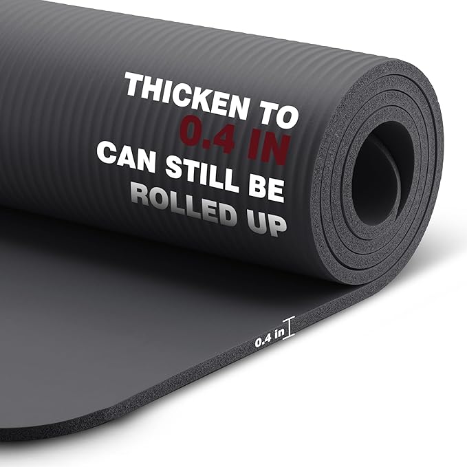 KEEP Extra Thick NBR Yoga Mat for Women & Men, 10mm Thick, 72”x24” Large Exercise Mat with Non-Slip Workout Mat for Yoga, Pilates, Stretching, Meditation – Wide & Cushioned Fitness Mat