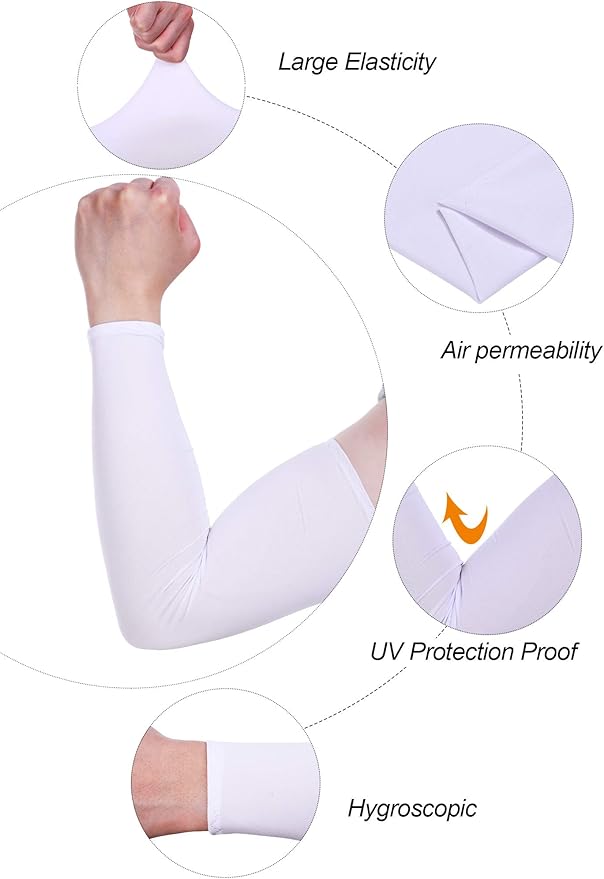 Mudder 9 Pairs Unisex UV Protection Sleeves Arm Cooling Sleeves Ice Silk Arm Sleeves Arm Cover Sleeves