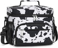 Lunch Boxs for Women/men Insulated Lunch bag,Leakproof Lunchbox with Adjustable Shoulder Strap for Adults,Soft Cooler Tote Bag for Office Fitness Picnic Beach Travel - Cow Print 12-Can(8L)