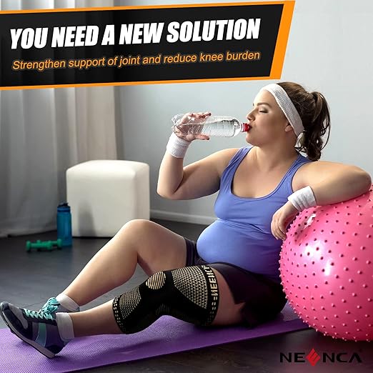 NEENCA Copper Knee Brace for Knee Pain, Knee Support with Patella Pad & Side Stabilizers, Compression Knee Sleeve for Sport, Workout, Arthritis, ACL, Joint Pain Relief, Meniscus Tear