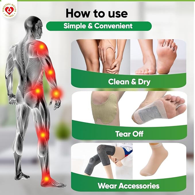 Trial Set of Botanical Soothing Patches – XL, Knee, and Everyday Warming Patches with Foot Pads & Sleeves | Try 4 Types to Experience Comfort & Find Your Match