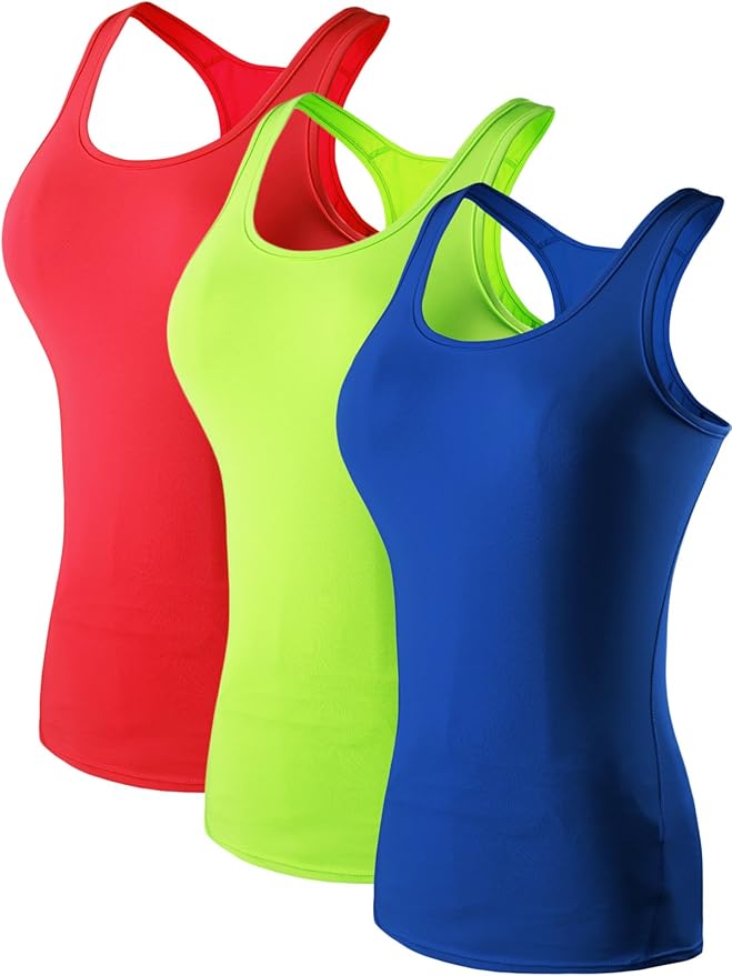 NELEUS Women's 3 Pack Compression Base Layer Dry Fit Tank Top