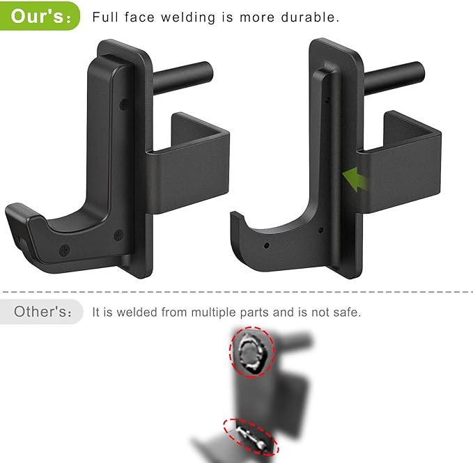 SELEWARE Solid Steel J Hooks for 2" x 2" or 3" x 3" Tube Power Cage with 1" 1/2" or 5/8" Hole Squat Rack Attachment, J-Hook Barbell Holder for Power Rack, Set of 2