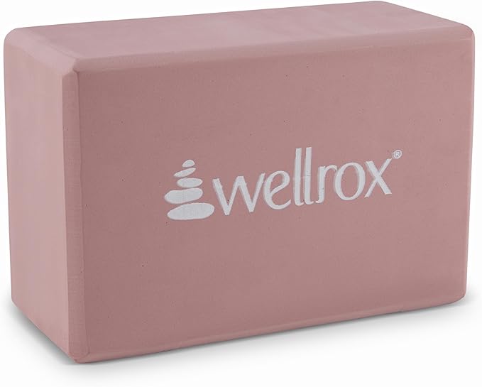 Wellrox Supportive Yoga Block Non-Slip EVA for Yoga, Pilates, Stretching, and Meditation (4"x6"x9")