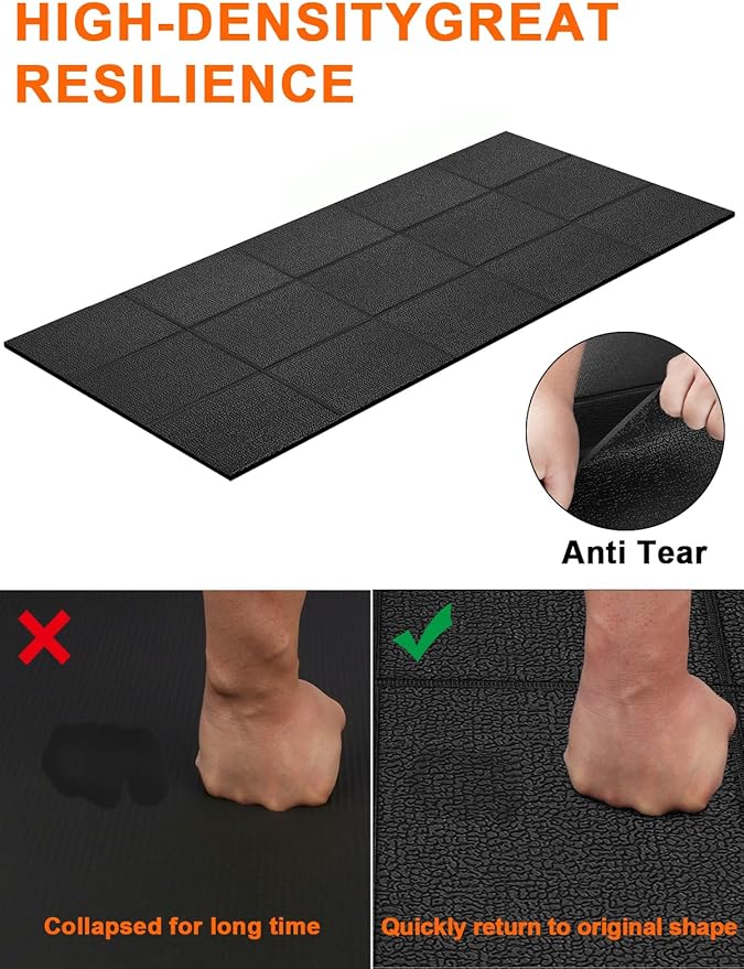 Treadmill Mat 78"x40", WERCHO Foldable Walking Pad Mat for Carpet Hardwood Floors 6mm Heavy-Duty Exercise Equipment Mat for Treadmil Pad,Spin Bike, Elliptical Trainer, Home, Gym