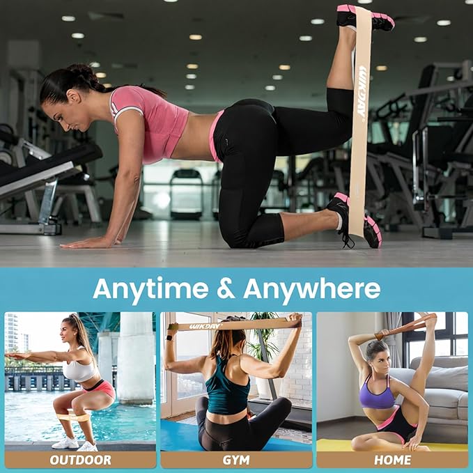 WIKDAY Resistance Bands for Working Out Exercise Loop Bands Workout Bands Set for Men Women Body Stretching, Crossfit Training, Home Workout, Physical Therapy, Booty Legs, Set of 5