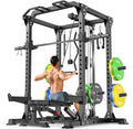 Multi-Purpose Squat Rack,Smith Machine Weight Rack Set with Cable Crossover System, Home Gym Power Racks, Power Racks and Packages