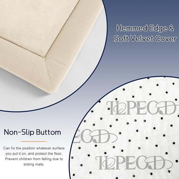 Baby Play Mat for Floor Nursery Rug Muscle Mat Area Rug Playroom Rug 39"x59" Playpen Mat Memory Foam 1.3" Thick Crawling Mat for Babies,Toddlers, Infants, Kids,A Beige