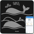 Vitafit Amazing 600lb Smart Bathroom Scale for Body Weight in 0.1lb, High Accuracy Assured by Scale Professional Factory Since 2001, Large Platform with 8mm Non-Slip Tempered Glass, LED, 3*AAA, Black