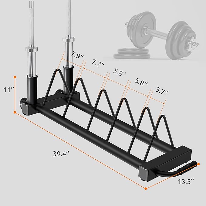 RitFit Weight Plates Rack, Weight Storage Rack with Barbell Bumper Weight Plates Holder for 2-Inch Weight Plates, Capable of Holding Up to 990 LBS