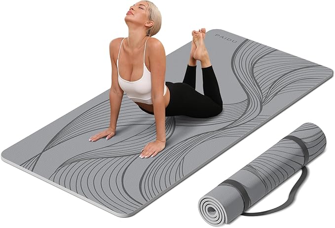 PAIDU Large Yoga Mat-72’x36’x0.4’ Extra Width ＆ Thick,Comfortable,Non-Slip Exercise Mat-Works Great on All Floor for Stretching,Yoga Studio,Gym or Home Workouts