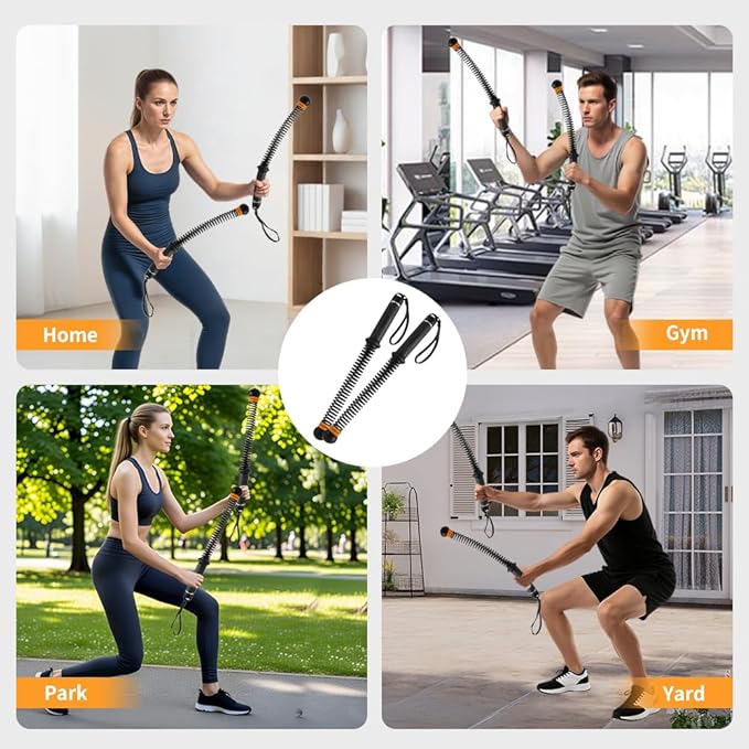 Weighted Cordless Battle Ropes - Portable Ropeless Training Ropes with Adjustable Resistance for Home Gym, Indoor HIIT Workouts, Full Body Strength & Cardio Exercise Equipment for Men Women (2-Pack, 3 lbs)