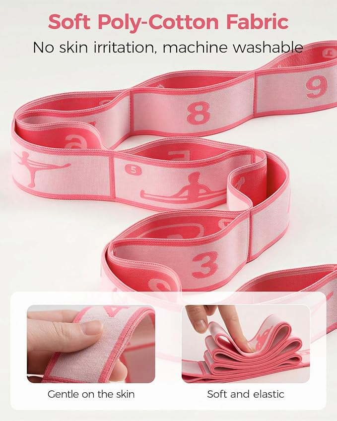 Slim Panda 2 PCS Kids Dance Stretch Strap,Multi-Loop Elastic Strap for Ballet, Latin, Gymnastics, Yoga, Children Flexibility Training & Exercise Resistance Yoga Band
